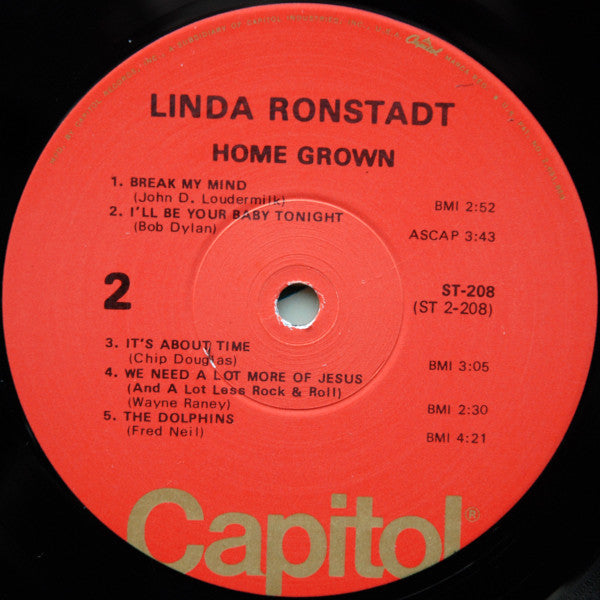 Linda Ronstadt : Hand Sown... Home Grown (LP, Album, RP, Win)