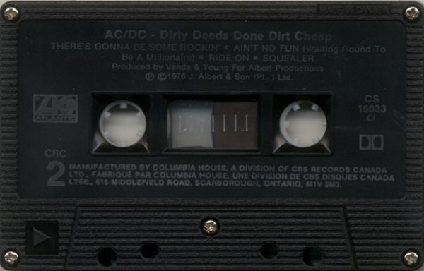 AC/DC : Dirty Deeds Done Dirt Cheap (Cass, Album, Club, RE, Dol)