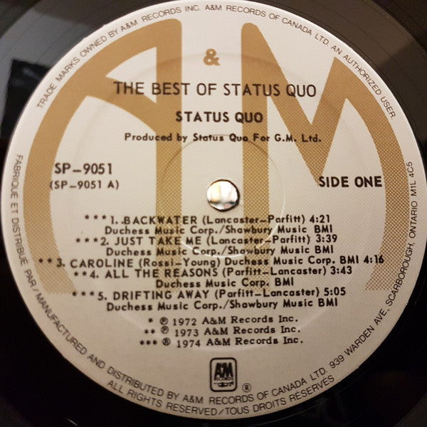 Status Quo : The Best Of Status Quo (LP, Comp)