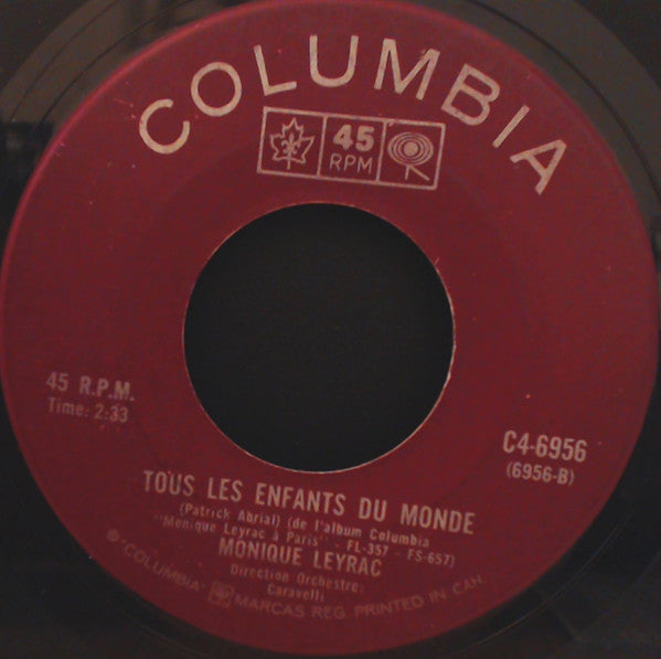 Monique Leyrac : Et Je T'aime (7", Single)