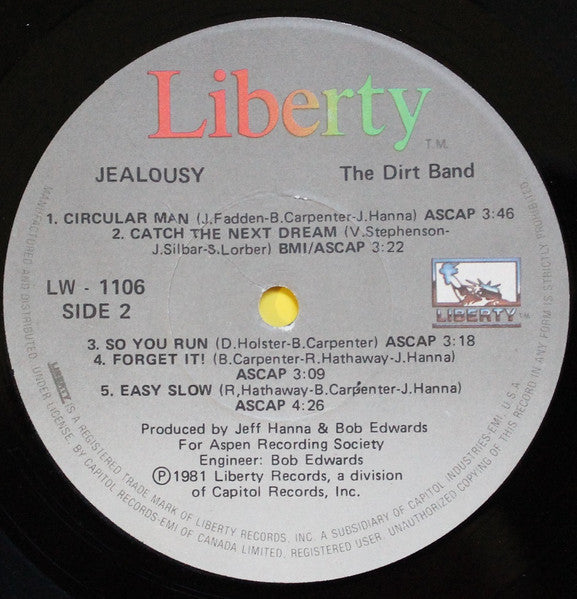 The Dirt Band : Jealousy (LP, Album)