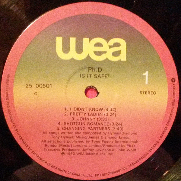 Ph.D. : Is It Safe? (LP, Album)