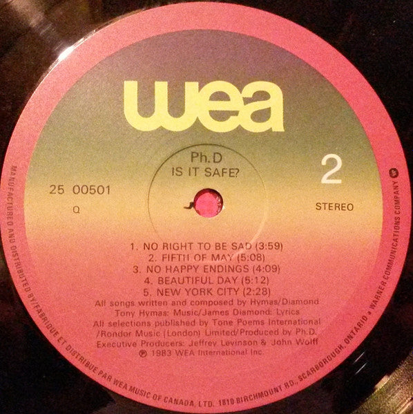 Ph.D. : Is It Safe? (LP, Album)