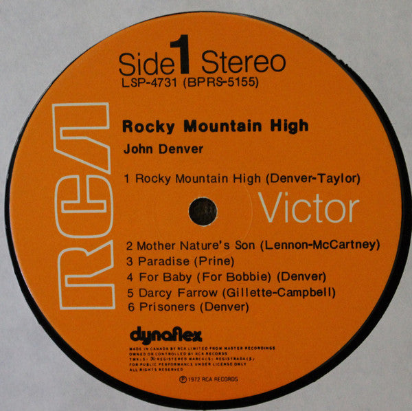 John Denver : Rocky Mountain High (LP, Album, Gat)