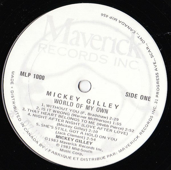 Mickey Gilley : World Of My Own (LP, Album, Hal)