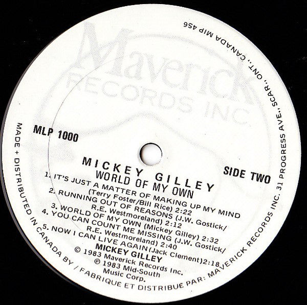 Mickey Gilley : World Of My Own (LP, Album, Hal)