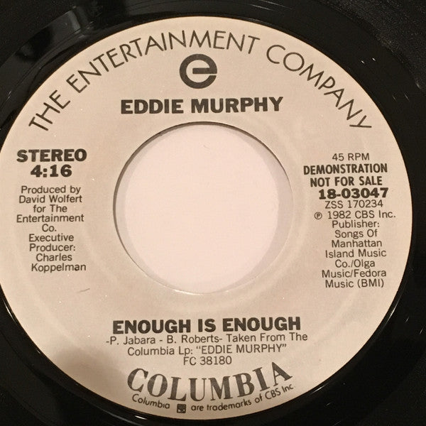 Eddie Murphy : Enough Is Enough (7", Single, Promo, Styrene)