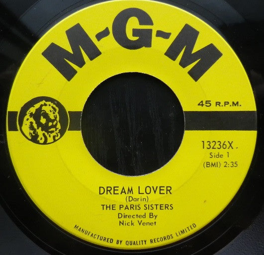 The Paris Sisters : Dream Lover / Lonely Girl (7", Single)