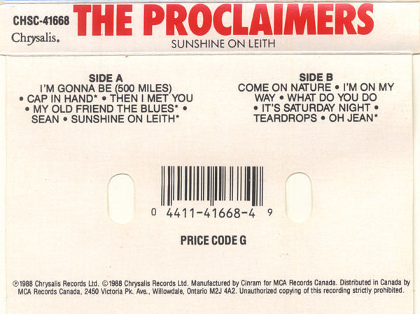 The Proclaimers : Sunshine On Leith (Cass, Album, Dol)
