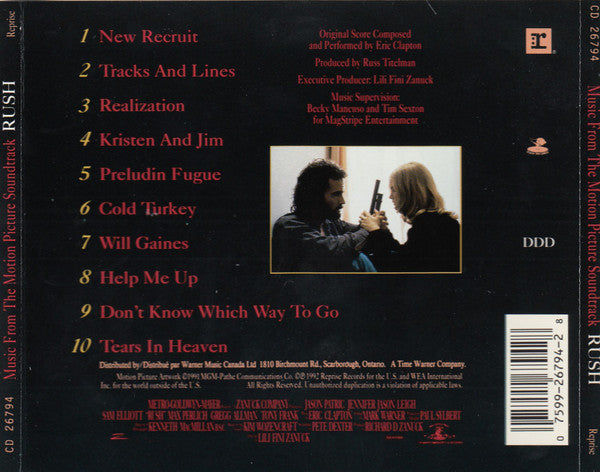 Eric Clapton : Music From The Motion Picture Soundtrack - Rush (CD, Album)