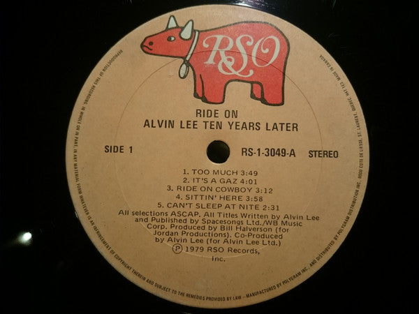 Alvin Lee & Ten Years Later : Ride On (LP, Album)