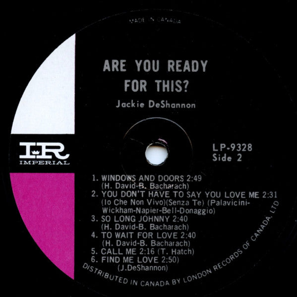 Jackie DeShannon : Are You Ready For This? (LP, Album, Mono)
