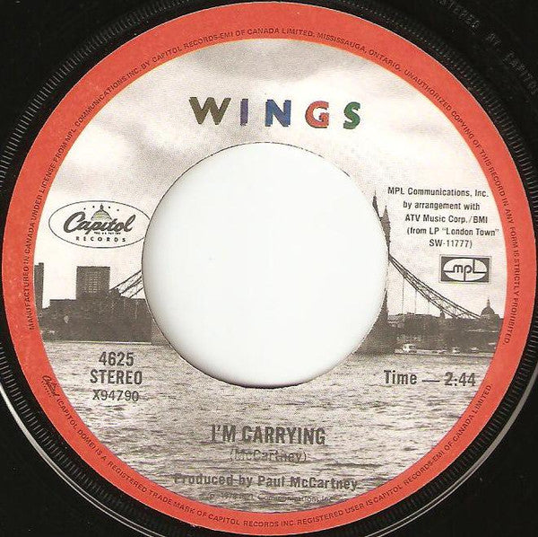 Wings (2) : London Town (7", Single)