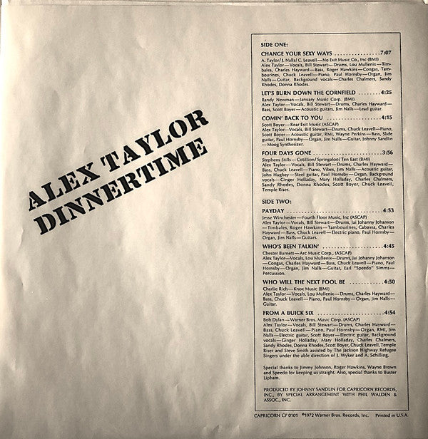 Alex Taylor (4) : Dinnertime (LP, Album, RE, San)