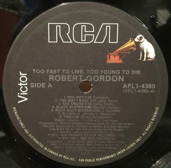 Robert Gordon (2) : Too Fast To Live, Too Young To Die (LP, Comp)
