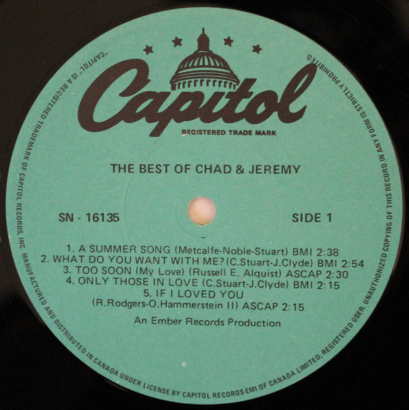 Chad & Jeremy : The Best Of Chad & Jeremy (LP, Comp, RE)