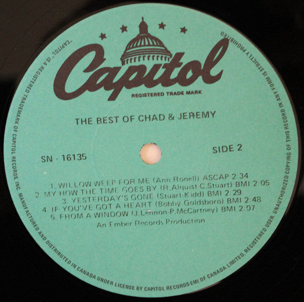 Chad & Jeremy : The Best Of Chad & Jeremy (LP, Comp, RE)