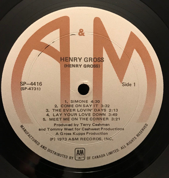 Henry Gross : Henry Gross (LP, Album)