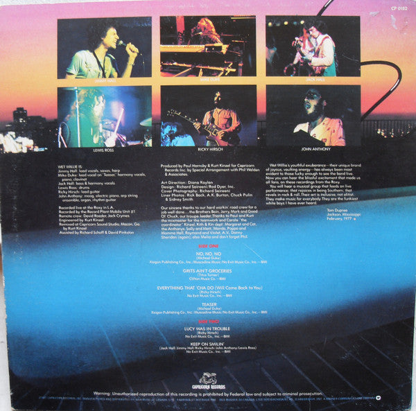 Wet Willie : Left Coast Live (LP, Album)