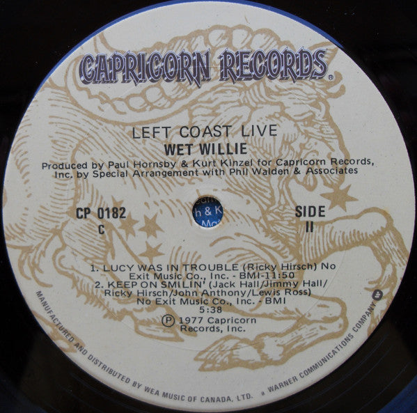 Wet Willie : Left Coast Live (LP, Album)