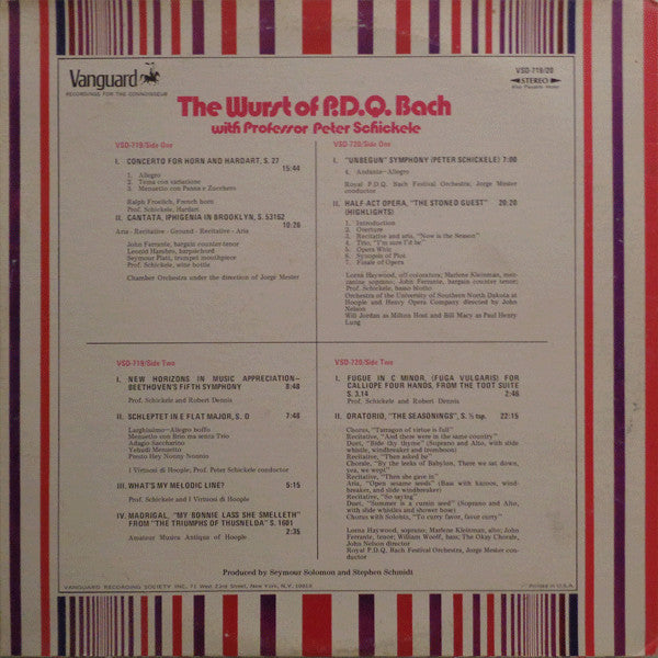 Professor Peter Schickele* : The Wurst of P.D.Q. Bach (2xLP, Comp, RE, Gat)