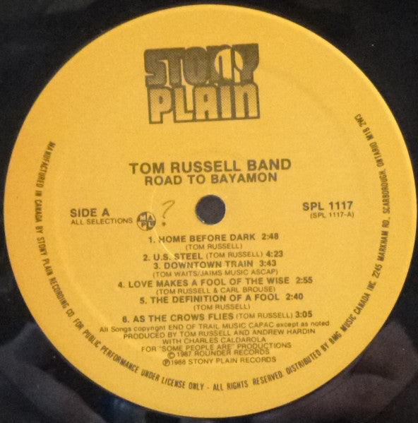 The Tom Russell Band : Road To Bayamon (LP, Album)
