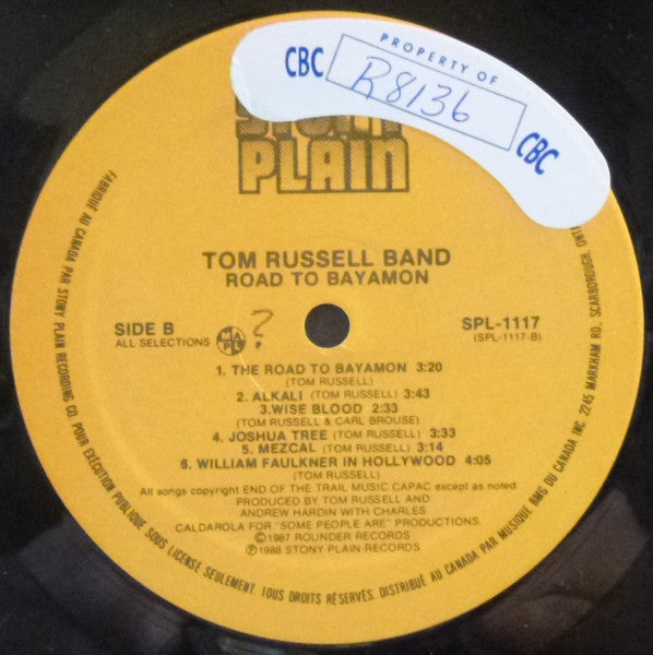 The Tom Russell Band : Road To Bayamon (LP, Album)