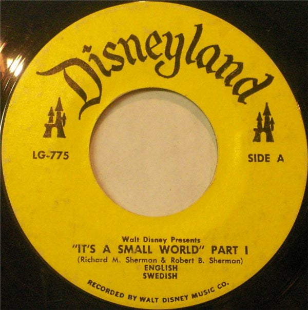 The Disneyland Children's Sing-Along Chorus : It's A Small World (7", Single, RE)