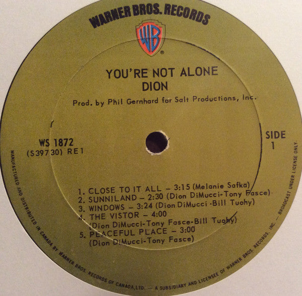 Dion (3) : You're Not Alone (LP, Album)