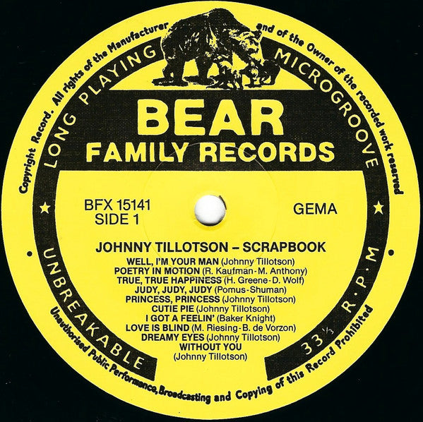 Johnny Tillotson : Scrapbook (LP, Comp, RE)