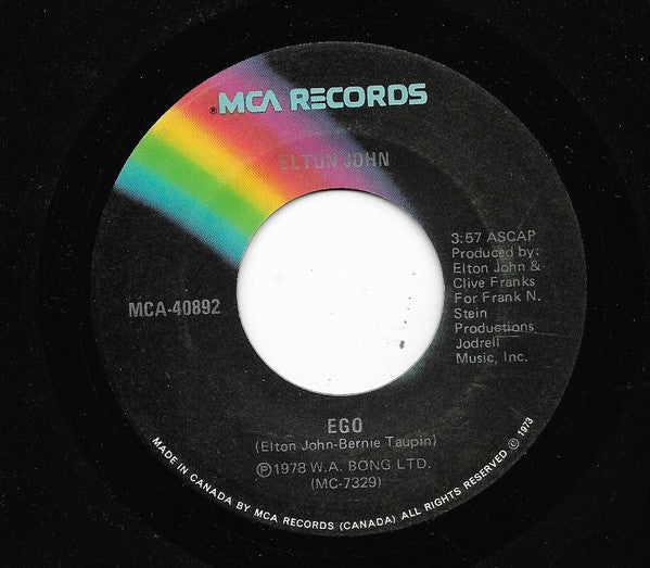 Elton John : Ego / Flinstone Boy (7", Single)