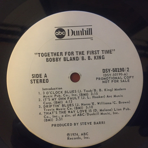 B.B. King & Bobby Bland : Together For The First Time... Live (2xLP, Album, Promo)