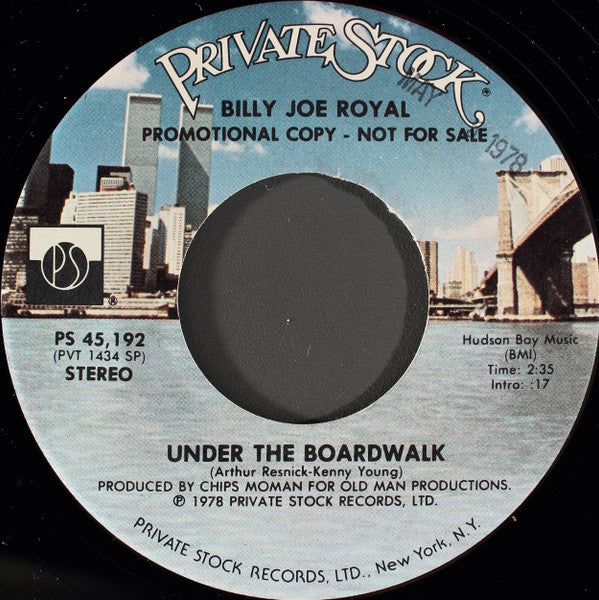 Billy Joe Royal : Under The Boardwalk (7", Mono, Promo)