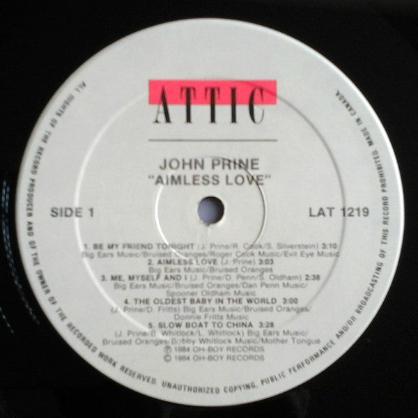 John Prine : Aimless Love (LP, Album)