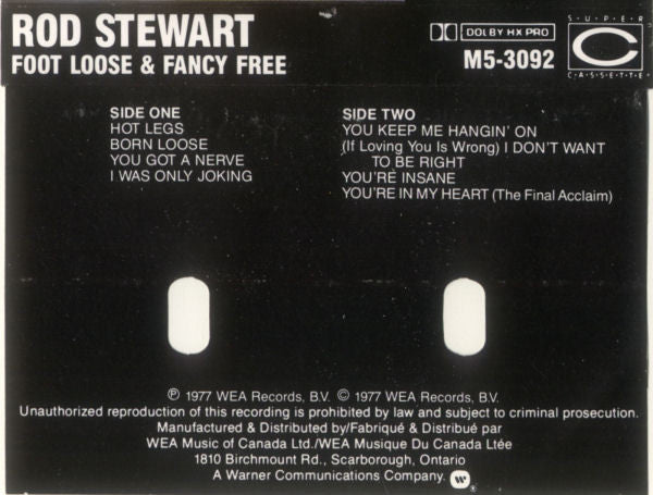 Rod Stewart : Foot Loose & Fancy Free (Cass, Album, RE, Dol)