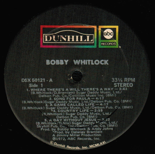 Bobby Whitlock : Bobby Whitlock (LP, Album, Tru)
