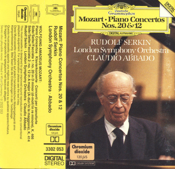 Wolfgang Amadeus Mozart, Rudolf Serkin, London Symphony Orchestra, Claudio Abbado : Piano Concertos Nos. 20 & 12 (Cass, Dol)