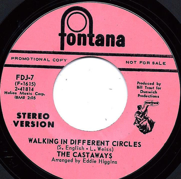 The Castaways : Walking In Different Circles (7", Single, Mono, Promo)