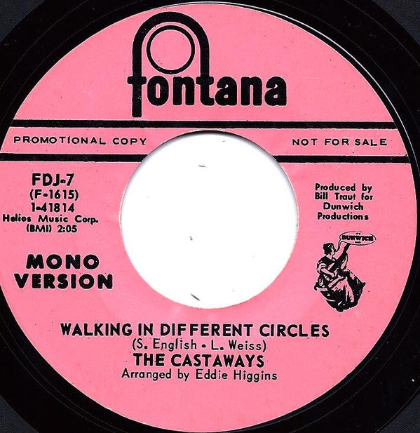 The Castaways : Walking In Different Circles (7", Single, Mono, Promo)