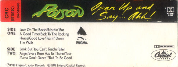 Poison (3) : Open Up And Say ...Ahh! (Cass, Album, Club, Dol)