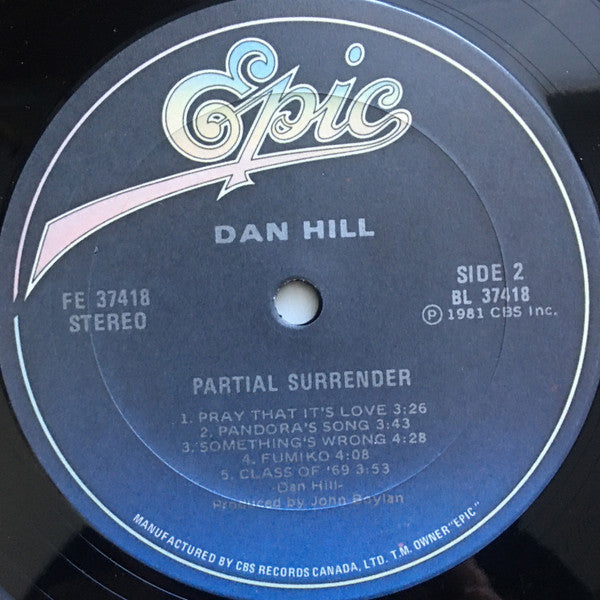 Dan Hill : Partial Surrender (LP, Album)