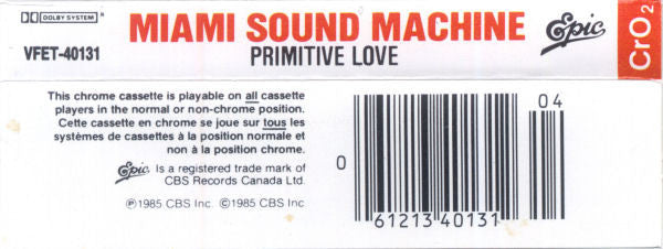 Miami Sound Machine : Primitive Love (Cass, Album)