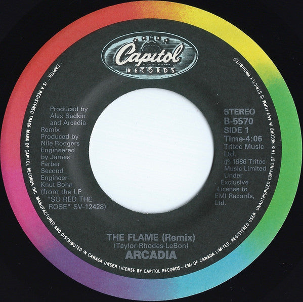 Arcadia (3) : The Flame (Remix) (7", Single)