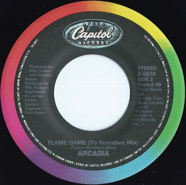 Arcadia (3) : The Flame (Remix) (7", Single)