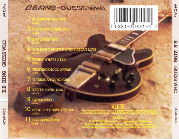 B.B. King : Guess Who (CD, Album)