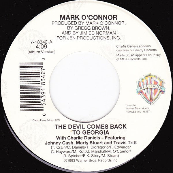 Mark O'Connor With Charlie Daniels / Mark O'Connor With Doug Kershaw : The Devil Comes Back To Georgia / Diggy Diggy Lo (7", Spe)