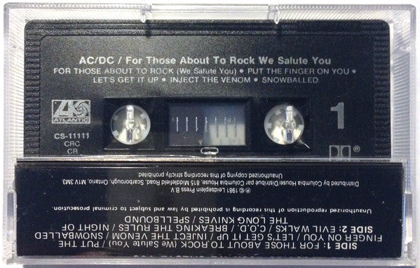 AC/DC : For Those About To Rock We Salute You (Cass, Album, Club, Dol)