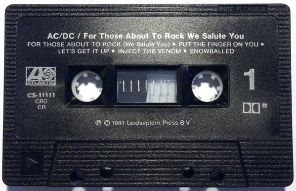 AC/DC : For Those About To Rock We Salute You (Cass, Album, Club, Dol)