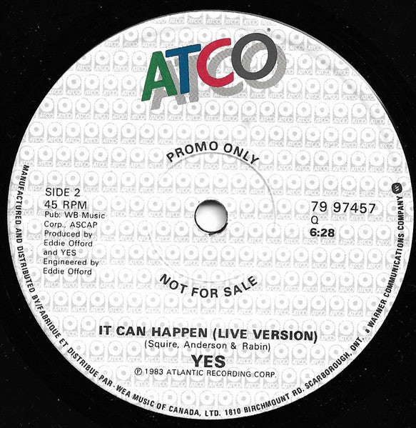 Yes : It Can Happen (7", Promo)