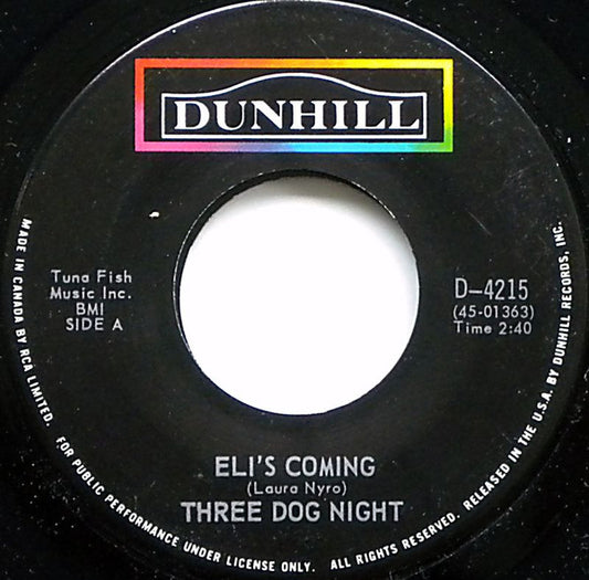 Three Dog Night : Eli's Coming (7", Single)